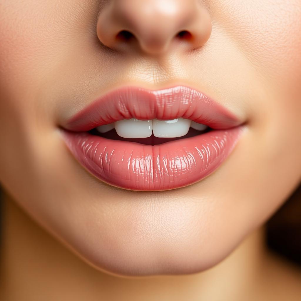 Vorher — natürliche Lippen